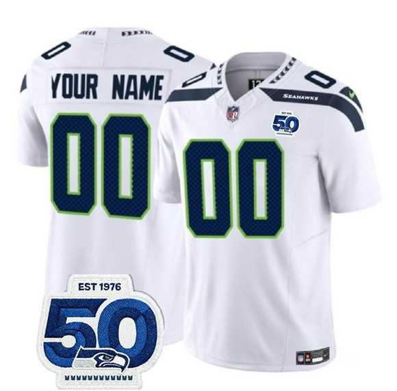 Men's Seattle Seahawks Active Player Custom White 2025 F.U.S.E. 50th Anniversary Patch Vapor Limited Stitched Jersey,We sell and wholesale Men's Seattle Seahawks Active Player Custom White 2025 F.U.S.E. 50th Anniversary Patch Vapor Limited Stitched Jersey on line form chian!