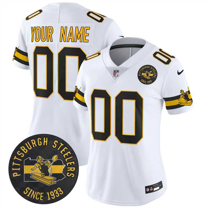 Women's Pittsburgh Steelers Throwback 1933 Patch white Vapor Limited All Stitched Jersey,We sell and wholesale Women's Pittsburgh Steelers Throwback 1933 Patch white Vapor Limited All Stitched Jersey on line form chian!