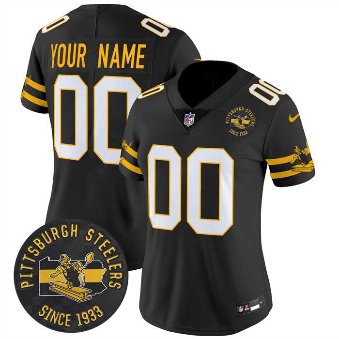 Women's Pittsburgh Steelers Throwback 1933 Patch black Vapor Limited All Stitched Jersey,We sell and wholesale Women's Pittsburgh Steelers Throwback 1933 Patch black Vapor Limited All Stitched Jersey on line form chian!
