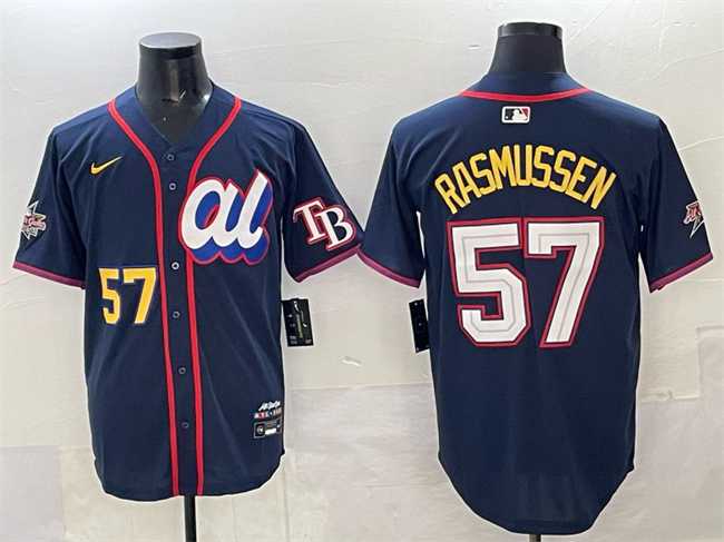 Men's American League #57 Drew Rasmussen Navy 2025 All-Star Edition Limited Stitched Jersey,We sell and wholesale Men's American League #57 Drew Rasmussen Navy 2025 All-Star Edition Limited Stitched Jersey on line form chian!