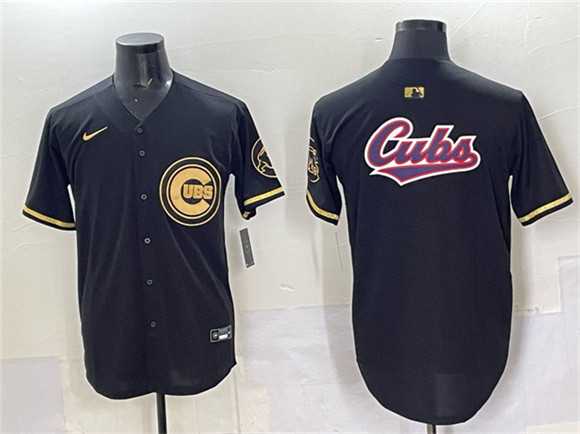 Men's Chicago Cubs Team Big Logo Black Gold Limited Stitched Jersey,We sell and wholesale Men's Chicago Cubs Team Big Logo Black Gold Limited Stitched Jersey on line form chian!