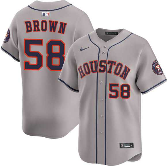 Men's Houston Astros #58 Hunter Brown Gray 2025 Limited Stitched Jersey Dzhi,We sell and wholesale Men's Houston Astros #58 Hunter Brown Gray 2025 Limited Stitched Jersey Dzhi on line form chian!