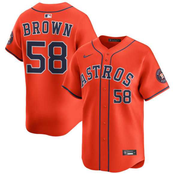 Men's Houston Astros #58 Hunter Brown Orange 2025 Alternate Limited Stitched Jersey Dzhi,We sell and wholesale Men's Houston Astros #58 Hunter Brown Orange 2025 Alternate Limited Stitched Jersey Dzhi on line form chian!