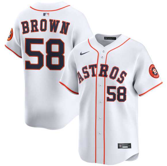Men's Houston Astros #58 Hunter Brown White 2025 Home Limited Stitched Jersey Dzhi,We sell and wholesale Men's Houston Astros #58 Hunter Brown White 2025 Home Limited Stitched Jersey Dzhi on line form chian!