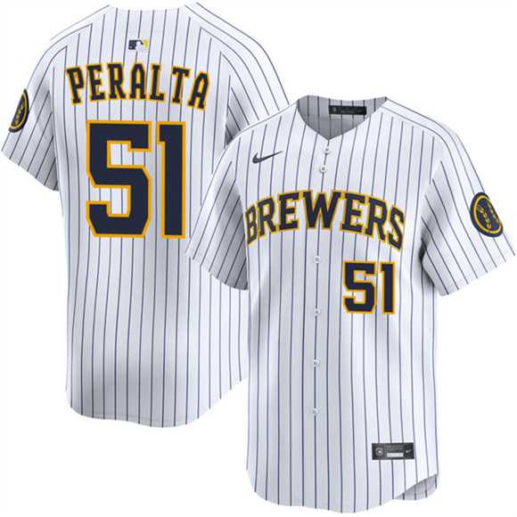 Men's Milwaukee Brewers #51 Freddy Peralta White Alternate Limited Stitched Jersey Dzhi,We sell and wholesale Men's Milwaukee Brewers #51 Freddy Peralta White Alternate Limited Stitched Jersey Dzhi on line form chian!