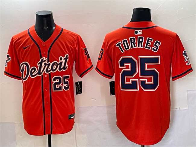 Men's Detroit Tigers #25 Gleyber Torres Orange With Patch Vapor Premier Limited Stitched Jersey,We sell and wholesale Men's Detroit Tigers #25 Gleyber Torres Orange With Patch Vapor Premier Limited Stitched Jersey on line form chian!