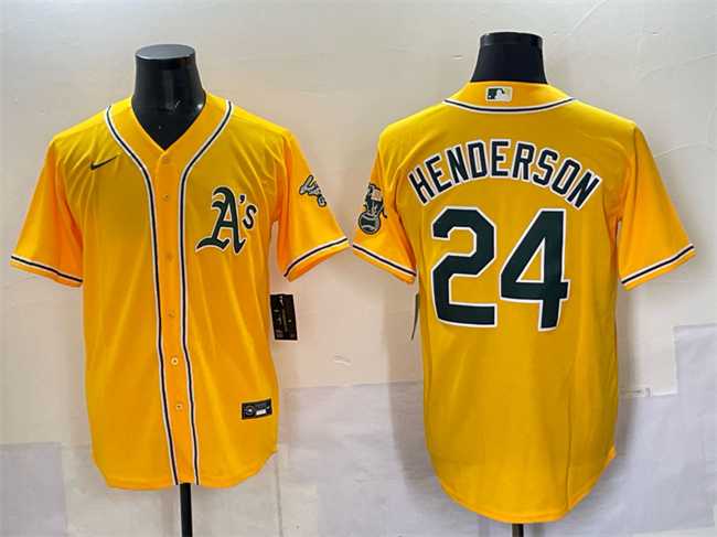 Men's Oakland Athletics #24 Rickey Henderson Yellow With Patch Stitched Jersey,We sell and wholesale Men's Oakland Athletics #24 Rickey Henderson Yellow With Patch Stitched Jersey on line form chian!