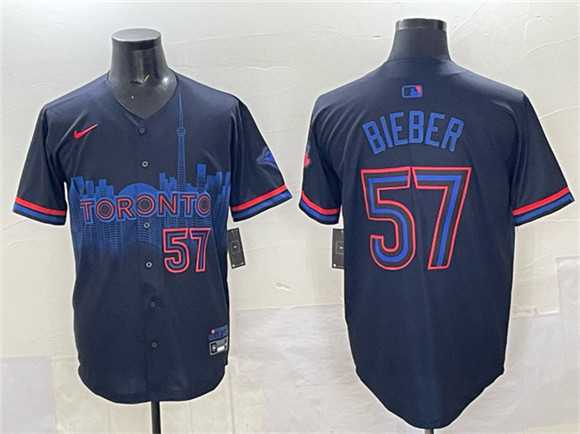 Men's Toronto Blue Jays #57 Shane Bieber Navy 2024 City Connect Limited Stitched Jersey,We sell and wholesale Men's Toronto Blue Jays #57 Shane Bieber Navy 2024 City Connect Limited Stitched Jersey on line form chian!
