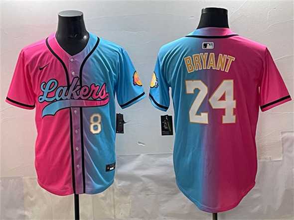 Men's Los Angeles Lakers Front #8 Back #24 Kobe Bryant Pink Blue Limited Stitched Jersey,We sell and wholesale Men's Los Angeles Lakers Front #8 Back #24 Kobe Bryant Pink Blue Limited Stitched Jersey on line form chian!