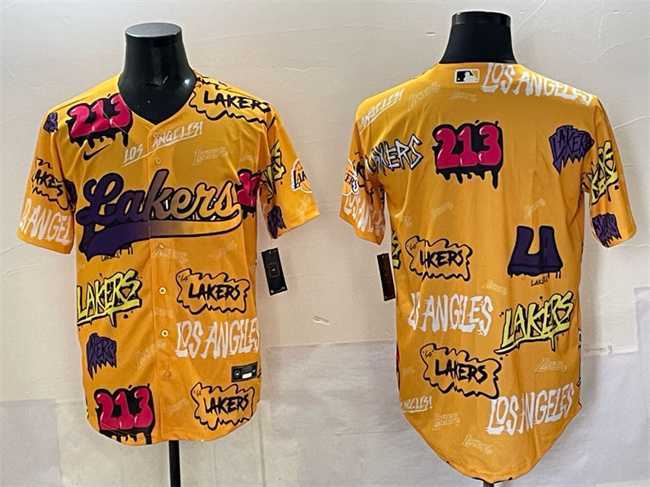 Men's Los Angeles Lakers Blank Yellow Limited Stitched Baseball Jersey,We sell and wholesale Men's Los Angeles Lakers Blank Yellow Limited Stitched Baseball Jersey on line form chian!