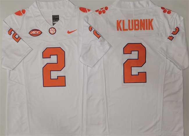 Men's Clemson Tigers #2 Cade Klubnik White F.U.S.E. Stitched Football Jersey,We sell and wholesale Men's Clemson Tigers #2 Cade Klubnik White F.U.S.E. Stitched Football Jersey on line form chian!