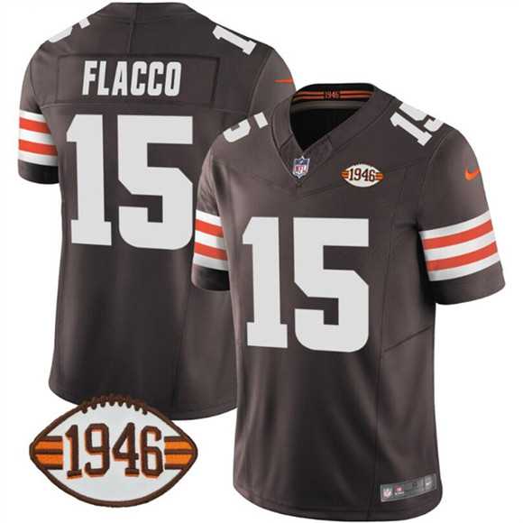 Men's Cleveland Browns #15 Joe Flacco Brown 2025 F.U.S.E. With 1946 75th Anniversary Patch Vapor Limited Stitched Jersey Dzhi,We sell and wholesale Men's Cleveland Browns #15 Joe Flacco Brown 2025 F.U.S.E. With 1946 75th Anniversary Patch Vapor Limited Stitched Jersey Dzhi on line form chian!