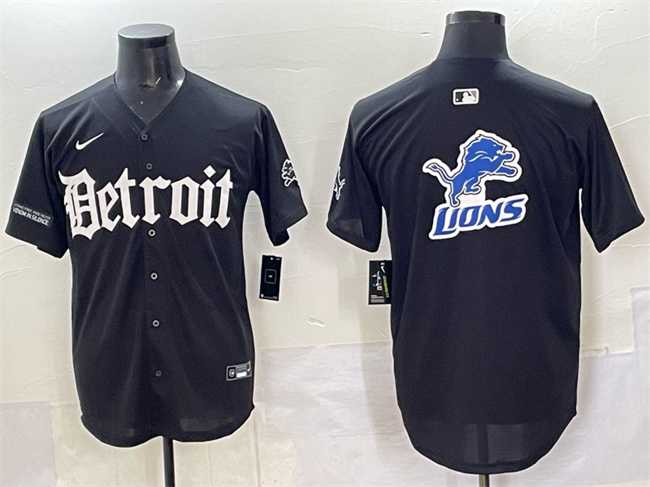 Men's Detroit Lions Team Big Logo Black 'Motor Gothic Edition' Vapor Premier Limited Stitched Baseball Jersey,We sell and wholesale Men's Detroit Lions Team Big Logo Black 'Motor Gothic Edition' Vapor Premier Limited Stitched Baseball Jersey on line form chian!