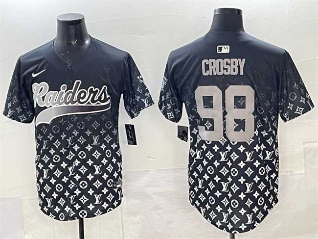 Men's Las Vegas Raiders #98 Maxx Crosby Black Limited Stitched Baseball Jersey,We sell and wholesale Men's Las Vegas Raiders #98 Maxx Crosby Black Limited Stitched Baseball Jersey on line form chian!