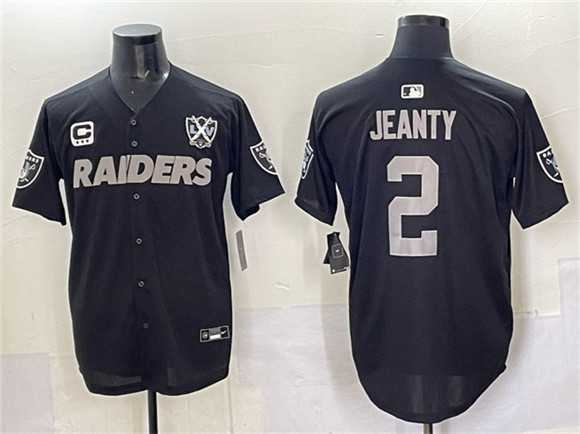 Men's Las Vegas Raiders #2 Ashton Jeanty Black With Nevada Silver Stat Patch And 65th Anniversary Patch 3-Star C Patch Stitched Baseball Jersey,We sell and wholesale Men's Las Vegas Raiders #2 Ashton Jeanty Black With Nevada Silver Stat Patch And 65th Anniversary Patch 3-Star C Patch Stitched Baseball Jersey on line form chian!