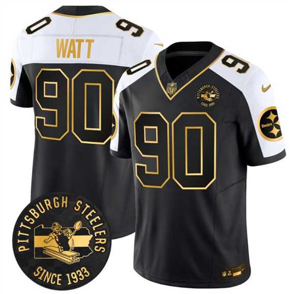 Men's Pittsburgh Steelers #90 T.J. Watt Black Gold Alternate F.U.S.E. Throwback 1933 Patch Vapor Untouchable Limited Stitched Jersey Dzhi,We sell and wholesale Men's Pittsburgh Steelers #90 T.J. Watt Black Gold Alternate F.U.S.E. Throwback 1933 Patch Vapor Untouchable Limited Stitched Jersey Dzhi on line form chian!