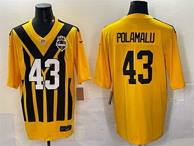 Men's Pittsburgh Steelers #43 Troy Polamalu Gold 1933 Throwback Alternate Stitched Jersey Dzhi,We sell and wholesale Men's Pittsburgh Steelers #43 Troy Polamalu Gold 1933 Throwback Alternate Stitched Jersey Dzhi on line form chian!