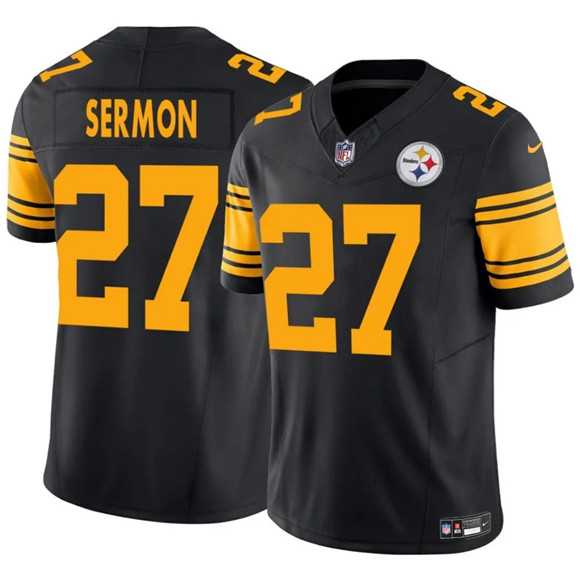 Men & Women & Youth Pittsburgh Steelers #27 Trey Sermon Black 2025 F.U.S.E. Color Rush Vapor Untouchable Limited Stitched Jersey,We sell and wholesale Men & Women & Youth Pittsburgh Steelers #27 Trey Sermon Black 2025 F.U.S.E. Color Rush Vapor Untouchable Limited Stitched Jersey on line form chian!