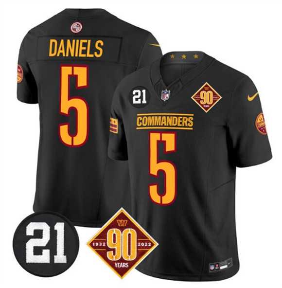 Men & Women & Youth Washington Commanders #5 Jayden Daniels Black F.U.S.E. 90th & Sean Taylor Patch Vapor Limited Stitched Jersey,We sell and wholesale Men & Women & Youth Washington Commanders #5 Jayden Daniels Black F.U.S.E. 90th & Sean Taylor Patch Vapor Limited Stitched Jersey on line form chian!