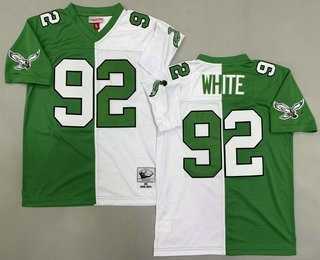 Men's Philadelphia Eagles #92 Reggie White Green White Split 1990 Throwback Stitched Jersey,We sell and wholesale Men's Philadelphia Eagles #92 Reggie White Green White Split 1990 Throwback Stitched Jersey on line form chian!