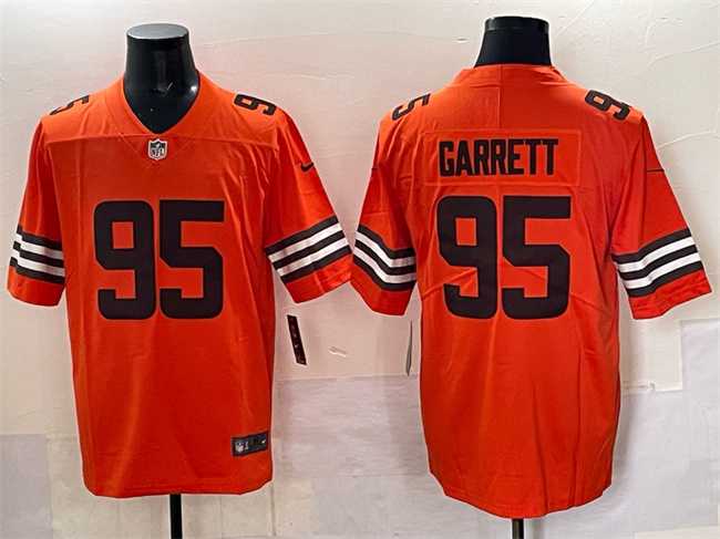 Men's Cleveland Browns #95 Myles Garrett Orange Vapor Limited Stitched Jersey,We sell and wholesale Men's Cleveland Browns #95 Myles Garrett Orange Vapor Limited Stitched Jersey on line form chian!