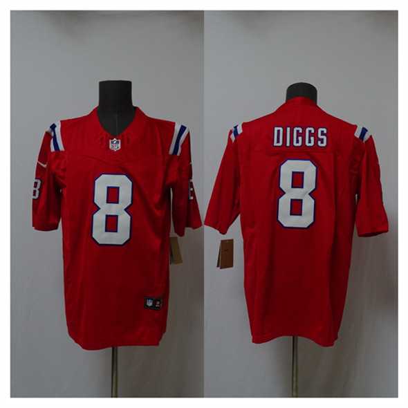 Men's New England Patriots #8 Stefon Diggs Red 2025 Vapor Limited Stitched Jersey,We sell and wholesale Men's New England Patriots #8 Stefon Diggs Red 2025 Vapor Limited Stitched Jersey on line form chian!