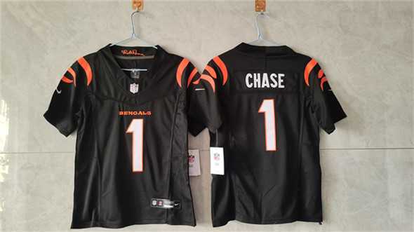 Women's Cincinnati Bengals #1 Ja'Marr Chase Black F.U.S.E. Vapor Stitched Jersey,We sell and wholesale Women's Cincinnati Bengals #1 Ja'Marr Chase Black F.U.S.E. Vapor Stitched Jersey on line form chian!