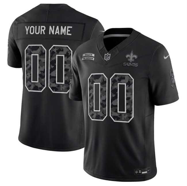 Men's New Orleans Saints Active Player Custom Black F.U.S.E. 2026 Salute to Service Limited Football Stitched Jersey,We sell and wholesale Men's New Orleans Saints Active Player Custom Black F.U.S.E. 2026 Salute to Service Limited Football Stitched Jersey on line form chian!