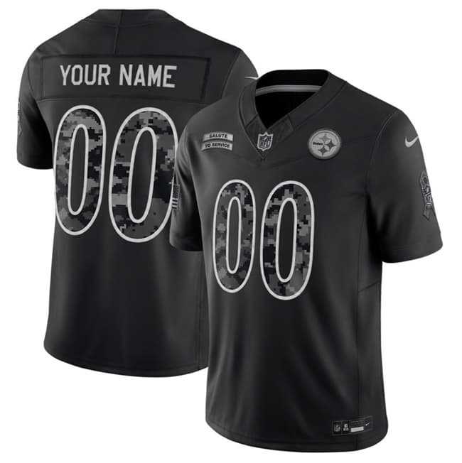 Men's Pittsburgh Steelers Active Player Custom Black F.U.S.E. 2026 Salute to Service Limited Football Stitched Jersey,We sell and wholesale Men's Pittsburgh Steelers Active Player Custom Black F.U.S.E. 2026 Salute to Service Limited Football Stitched Jersey on line form chian!