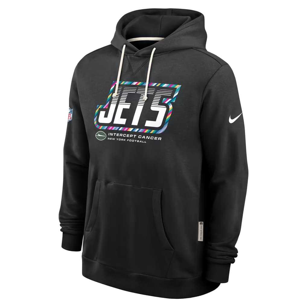 Men's New York Jets Black 2026 Crucial Catch Sideline Standard Issue Dri-FIT Pullover Hoodie,We sell and wholesale Men's New York Jets Black 2026 Crucial Catch Sideline Standard Issue Dri-FIT Pullover Hoodie on line form chian!