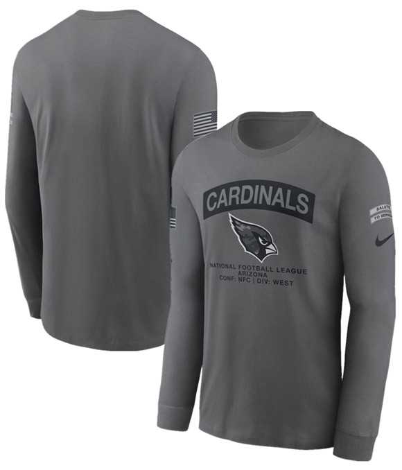 Men's Arizona Cardinals Gray 2026 Salute to Service Long Sleeve T-Shirt,We sell and wholesale Men's Arizona Cardinals Gray 2026 Salute to Service Long Sleeve T-Shirt on line form chian!