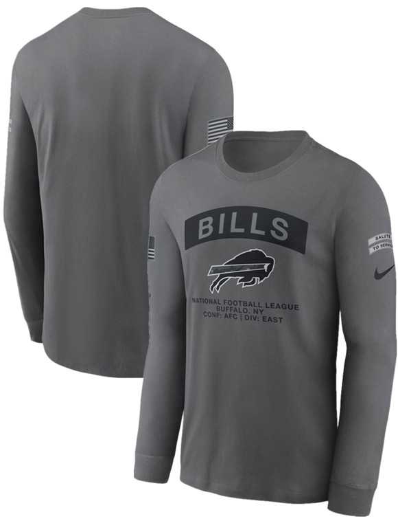 Men's Buffalo Bills Gray 2026 Salute to Service Long Sleeve T-Shirt,We sell and wholesale Men's Buffalo Bills Gray 2026 Salute to Service Long Sleeve T-Shirt on line form chian!