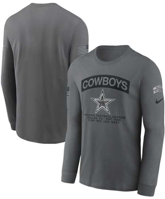 Men's Dallas Cowboys Gray 2026 Salute to Service Long Sleeve T-Shirt,We sell and wholesale Men's Dallas Cowboys Gray 2026 Salute to Service Long Sleeve T-Shirt on line form chian!