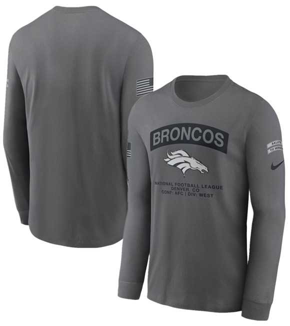 Men's Denver Broncos Gray 2026 Salute to Service Long Sleeve T-Shirt,We sell and wholesale Men's Denver Broncos Gray 2026 Salute to Service Long Sleeve T-Shirt on line form chian!