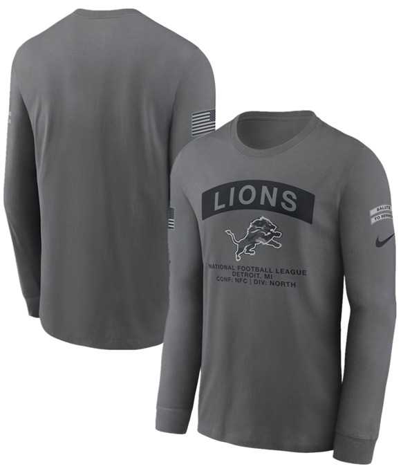 Men's Detroit Lions Gray 2026 Salute to Service Long Sleeve T-Shirt,We sell and wholesale Men's Detroit Lions Gray 2026 Salute to Service Long Sleeve T-Shirt on line form chian!