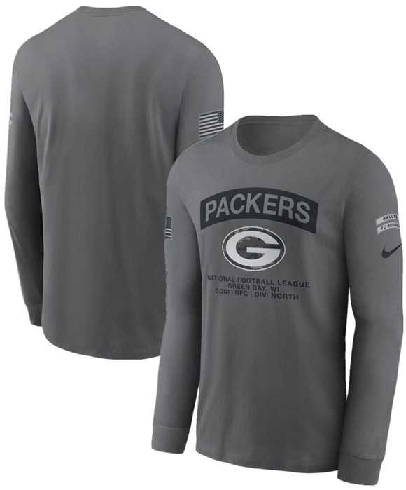 Men's Green Bay Packers Gray 2026 Salute to Service Long Sleeve T-Shirt,We sell and wholesale Men's Green Bay Packers Gray 2026 Salute to Service Long Sleeve T-Shirt on line form chian!