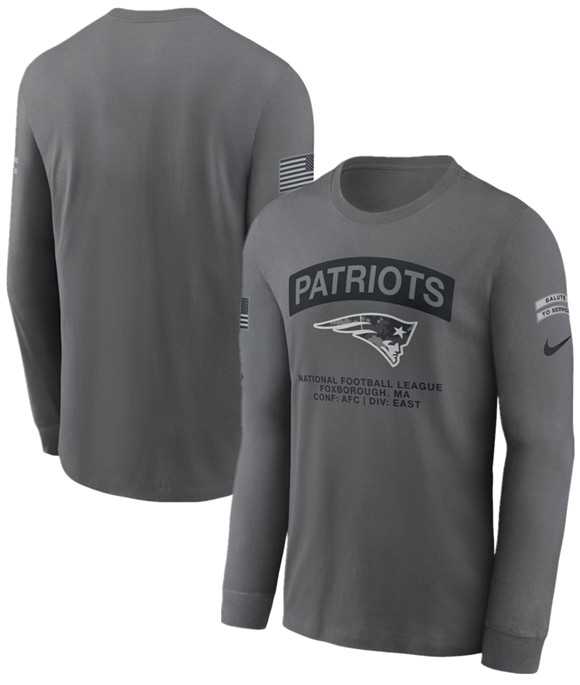 Men's New England Patriots Gray 2026 Salute to Service Long Sleeve T-Shirt,We sell and wholesale Men's New England Patriots Gray 2026 Salute to Service Long Sleeve T-Shirt on line form chian!