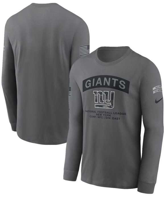 Men's New York Giants Gray 2026 Salute to Service Long Sleeve T-Shirt,We sell and wholesale Men's New York Giants Gray 2026 Salute to Service Long Sleeve T-Shirt on line form chian!