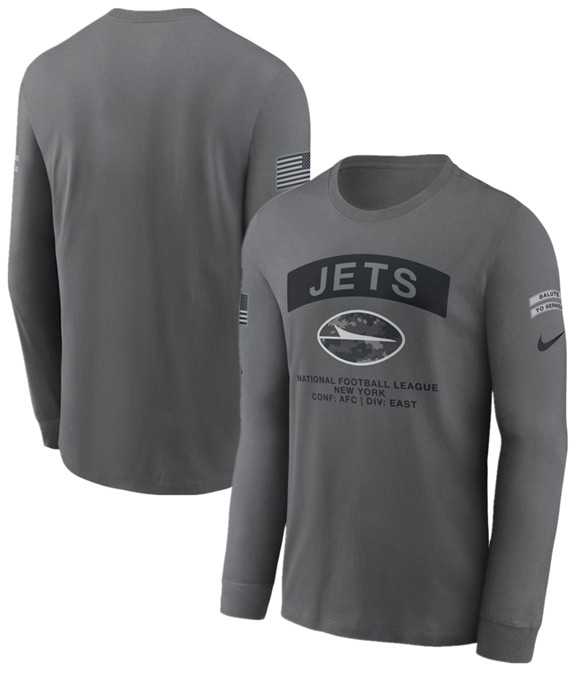 Men's New York Jets Gray 2026 Salute to Service Long Sleeve T-Shirt,We sell and wholesale Men's New York Jets Gray 2026 Salute to Service Long Sleeve T-Shirt on line form chian!