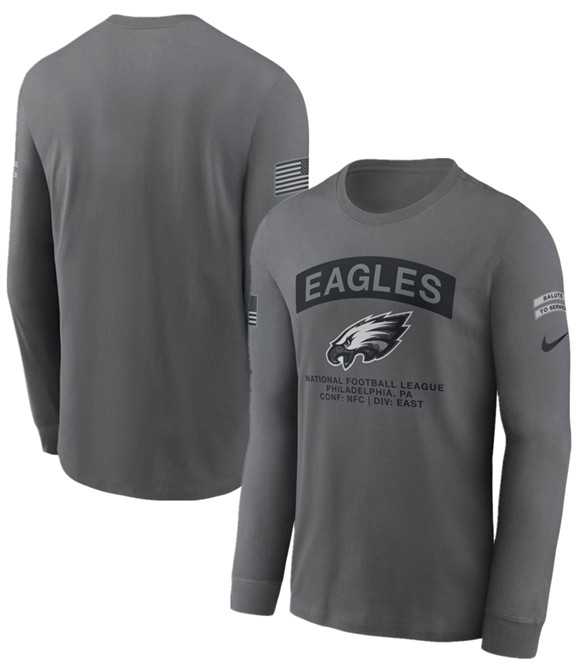 Men's Philadelphia Eagles Gray 2026 Salute to Service Long Sleeve T-Shirt,We sell and wholesale Men's Philadelphia Eagles Gray 2026 Salute to Service Long Sleeve T-Shirt on line form chian!