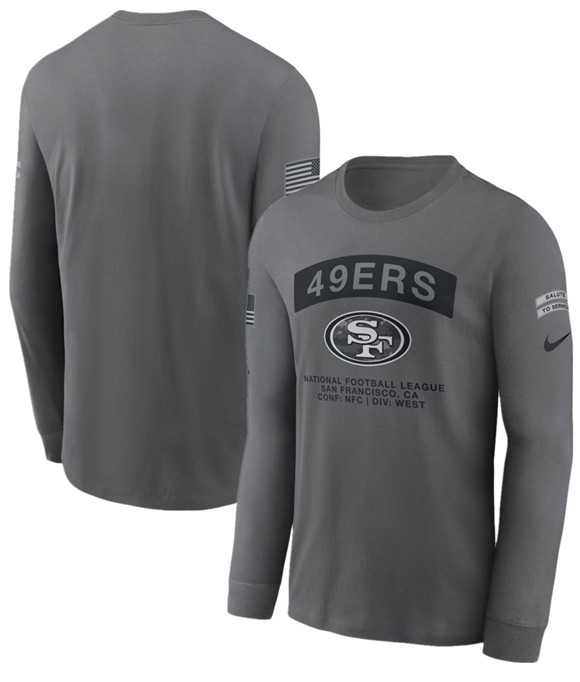 Men's San Francisco 49ers Gray 2026 Salute to Service Long Sleeve T-Shirt,We sell and wholesale Men's San Francisco 49ers Gray 2026 Salute to Service Long Sleeve T-Shirt on line form chian!
