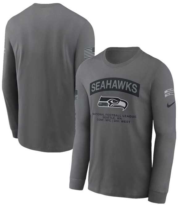 Men's Seattle Seahawks Gray 2026 Salute to Service Long Sleeve T-Shirt,We sell and wholesale Men's Seattle Seahawks Gray 2026 Salute to Service Long Sleeve T-Shirt on line form chian!