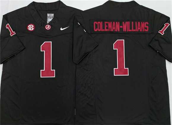 Men's Alabama Crimson Tide #1 Ryan Alexander Coleman-Williams Jr Black 2026 F.U.S.E Stitched Jersey,We sell and wholesale Men's Alabama Crimson Tide #1 Ryan Alexander Coleman-Williams Jr Black 2026 F.U.S.E Stitched Jersey on line form chian!