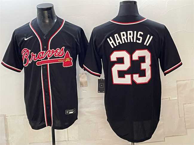 Men's Atlanta Braves #23 Michael Harris II 2026 Fashion Replica Black Out Stitched Jersey,We sell and wholesale Men's Atlanta Braves #23 Michael Harris II 2026 Fashion Replica Black Out Stitched Jersey on line form chian!