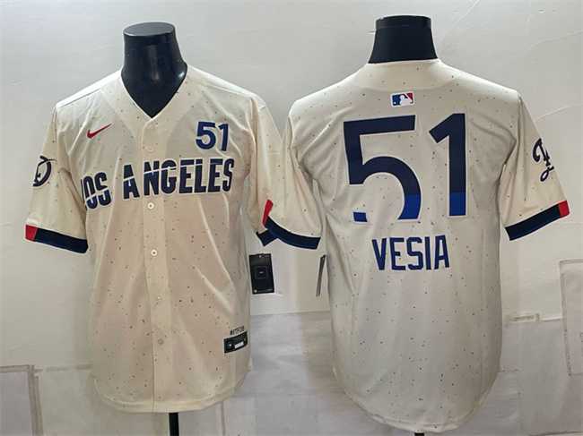Men's Los Angeles Dodgers #51 Alex Vesia Cream 2024 City Connect Limited Stitched Jersey Dzhi,We sell and wholesale Men's Los Angeles Dodgers #51 Alex Vesia Cream 2024 City Connect Limited Stitched Jersey Dzhi on line form chian!
