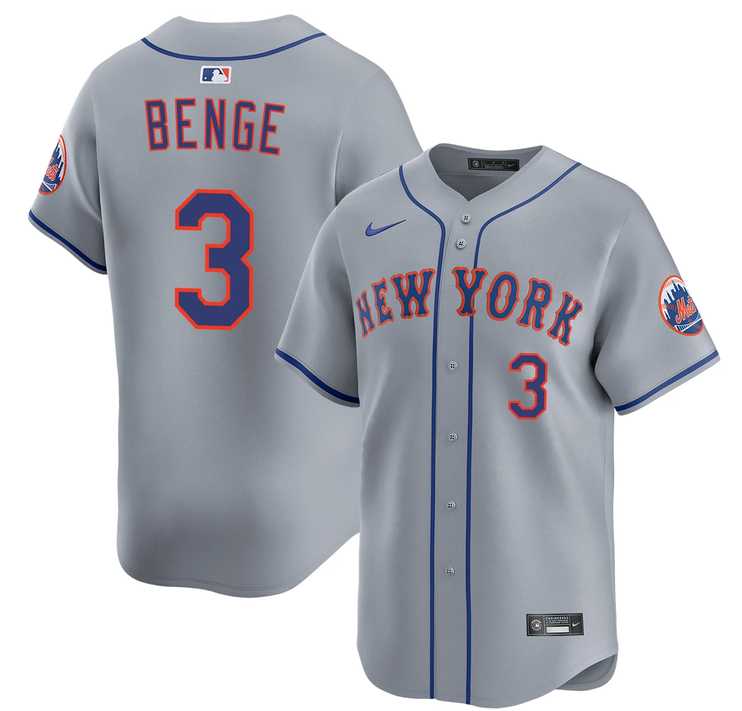 Men's New York Mets #3 Carson Benge 2026 Gray Limited Stitched Jersey Dzhi,We sell and wholesale Men's New York Mets #3 Carson Benge 2026 Gray Limited Stitched Jersey Dzhi on line form chian!