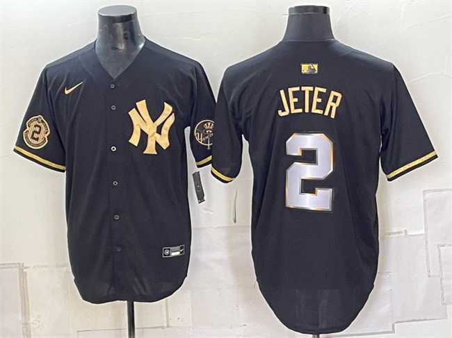 Men's New York Yankees #2 Derek Jeter Black Gold With Patch Limited Stitched Jersey Dzhi,We sell and wholesale Men's New York Yankees #2 Derek Jeter Black Gold With Patch Limited Stitched Jersey Dzhi on line form chian!