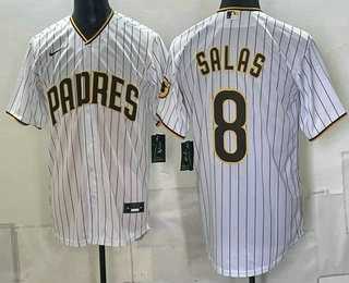 Men's San Diego Padres #8 Ethan Salas White Cool Base Jersey,We sell and wholesale Men's San Diego Padres #8 Ethan Salas White Cool Base Jersey on line form chian!