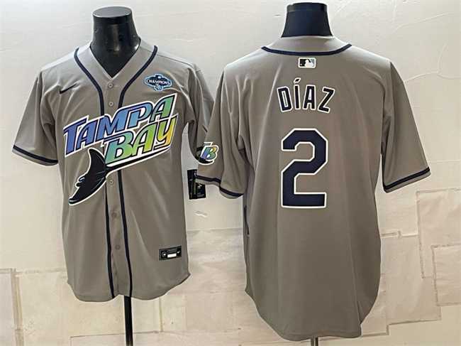 Men's Tampa Bay Rays #2 Yandy Diaz Gray 2026 AL East Champions Patch Vapor Limited Stitched Jersey,We sell and wholesale Men's Tampa Bay Rays #2 Yandy Diaz Gray 2026 AL East Champions Patch Vapor Limited Stitched Jersey on line form chian!