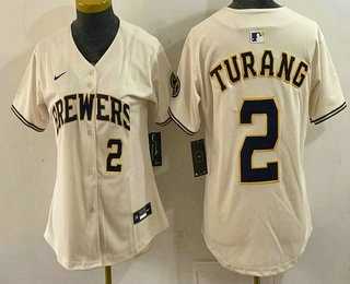 Women's Milwaukee Brewers #2 Brice Turang Cream Limited Jersey,We sell and wholesale Women's Milwaukee Brewers #2 Brice Turang Cream Limited Jersey on line form chian!
